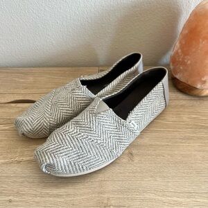 Toms Alpargata CloudBound Drizzle Herringbone Gray Flats
